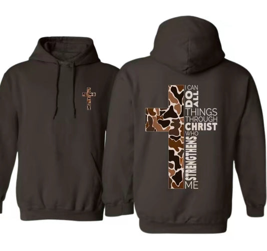 Christian Hoodie, Camo Cross Design, Unisex Hoodie