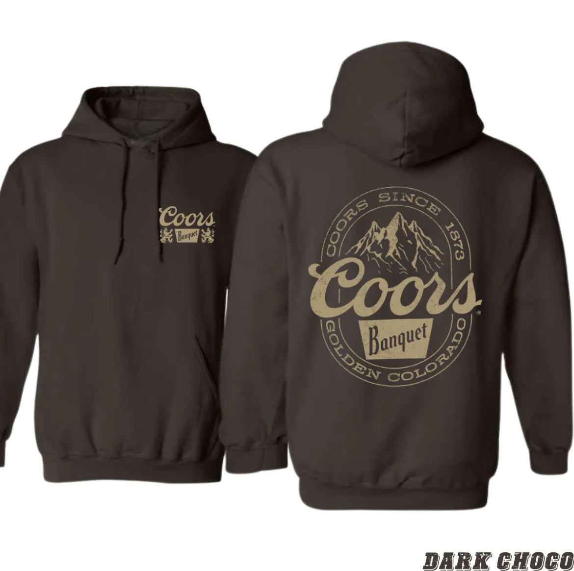 Coors Banquet Hoodie - Classic and Rugged Retro Coors Logo Mountain