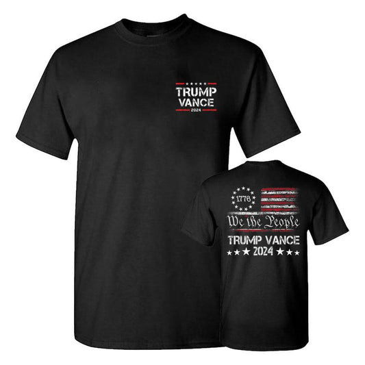 TRUMP We The People Trump Vance American Flag - Graphic -Trump Flag T-Shirts