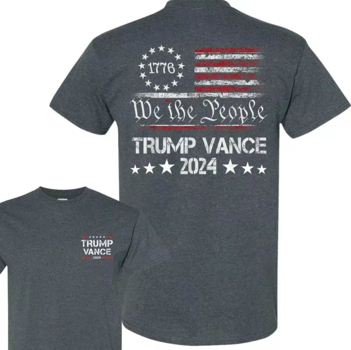 TRUMP We The People Trump Vance American Flag - Graphic -Trump Flag T-Shirts