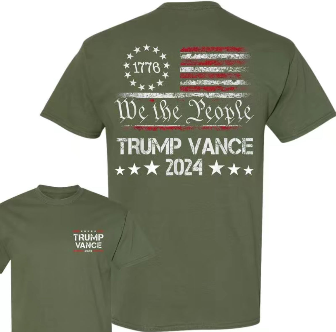 TRUMP We The People Trump Vance American Flag - Graphic -Trump Flag T-Shirts