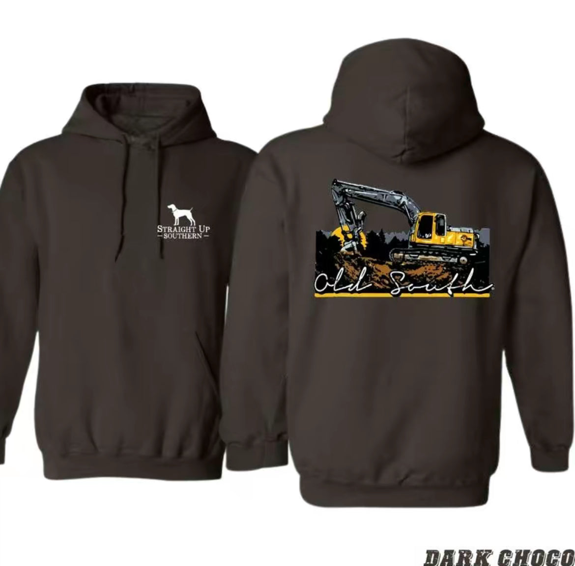 Old South - Bold Construction and Excavator, Design Unisex Hoodie