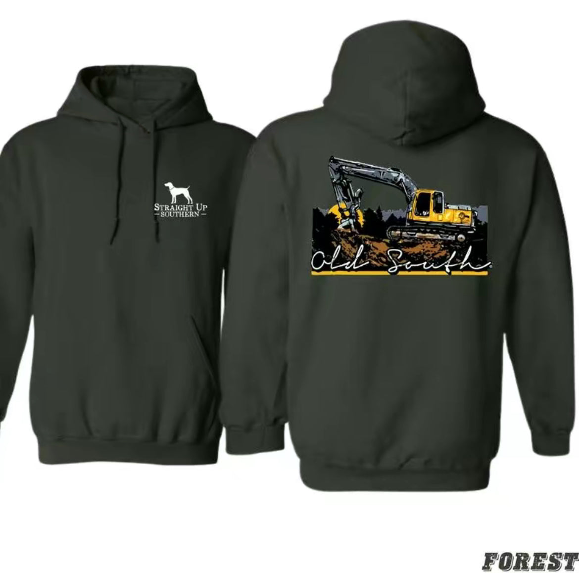 Old South - Bold Construction and Excavator, Design Unisex Hoodie